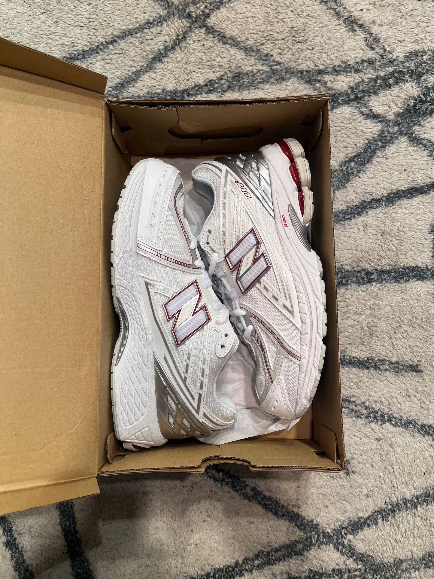 New Balance 1906 White Laser Red