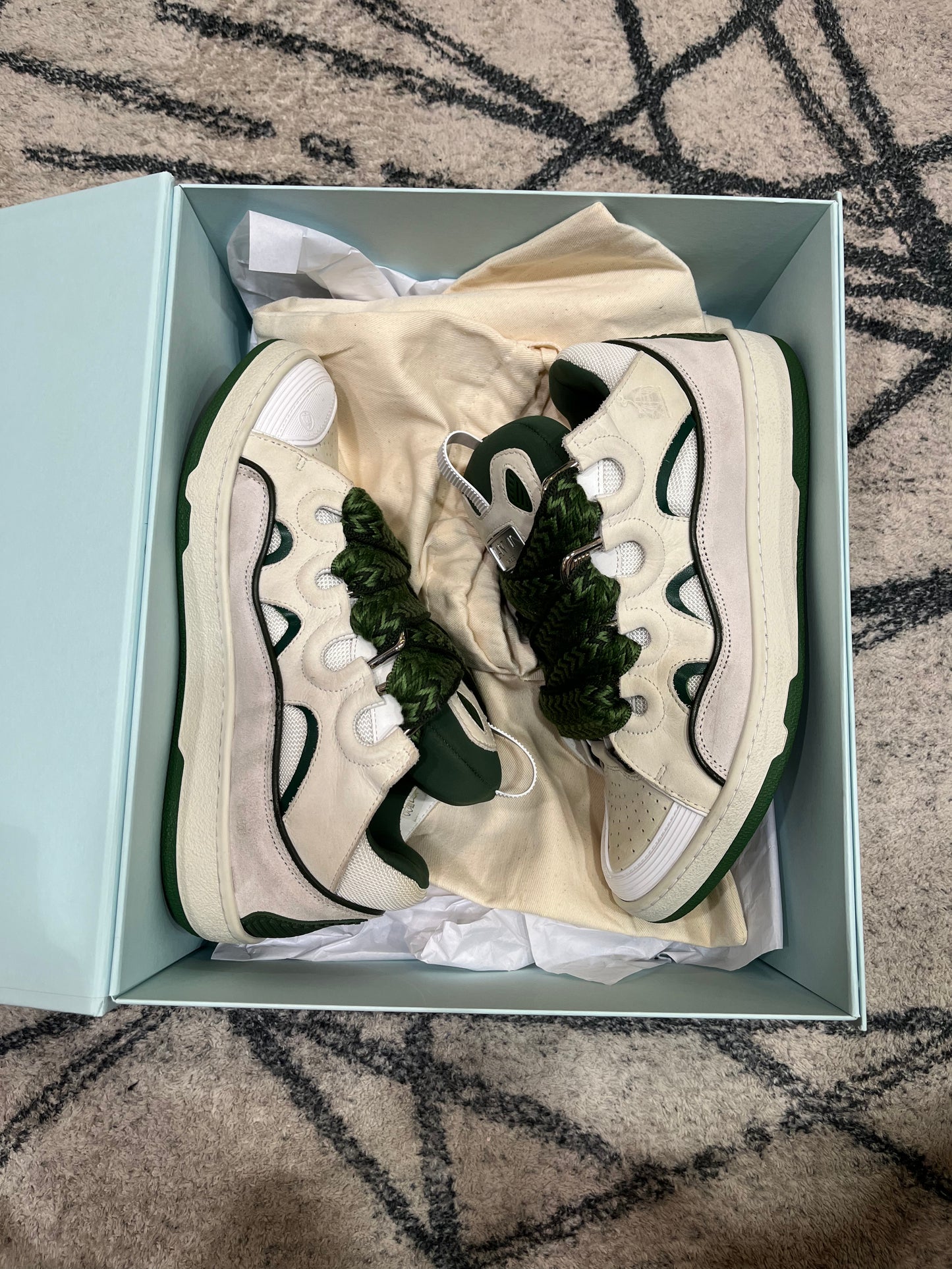 Lanvin Curb White Green