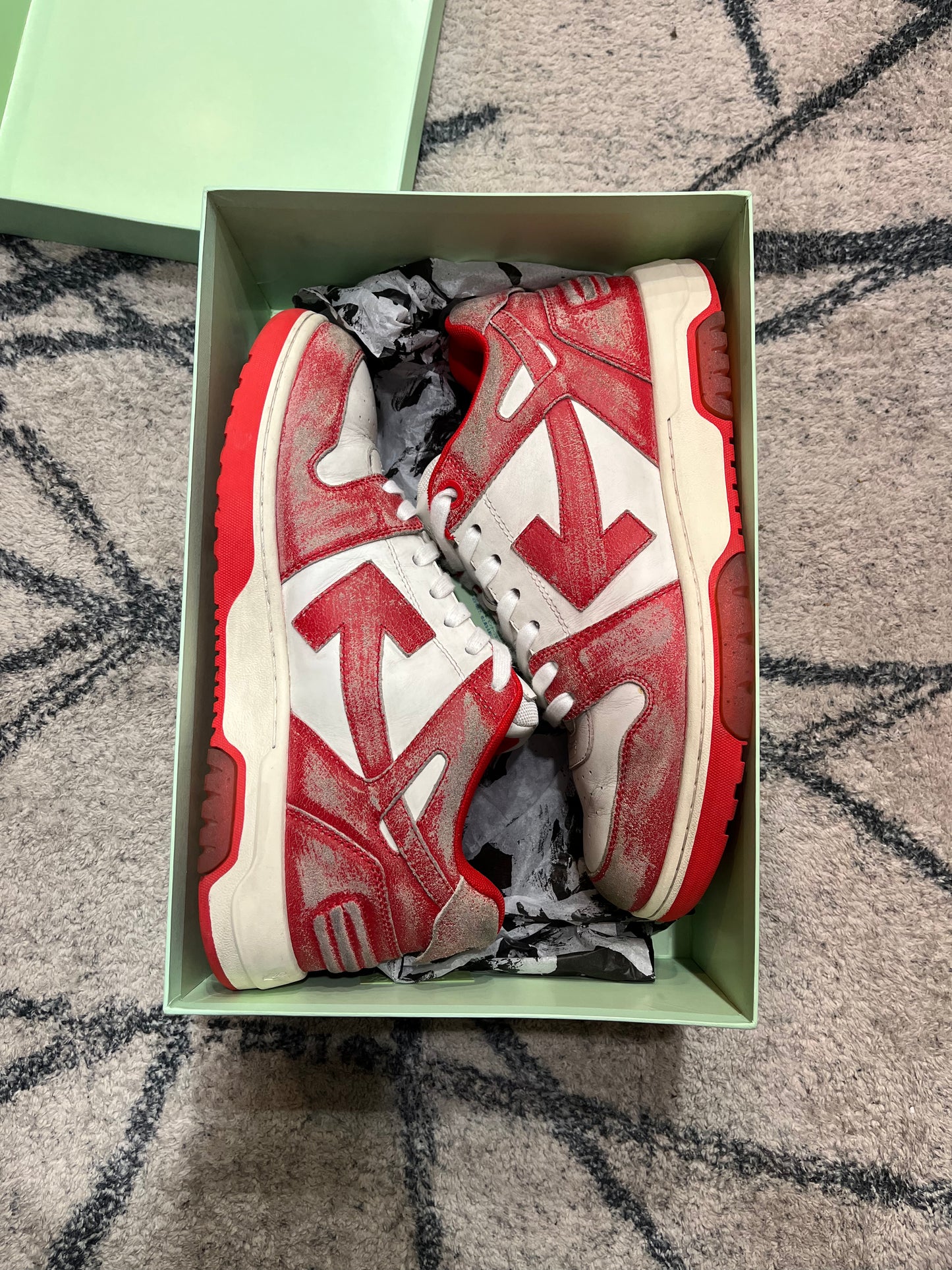 Off White OOO Red Low Tops