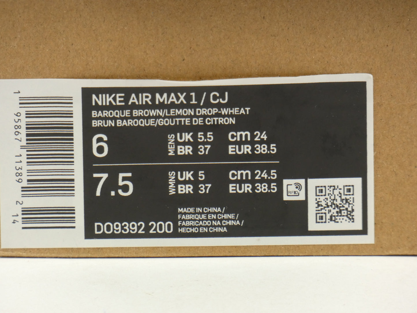 Nike Air Max 1 Travis Scott Baroque Brown