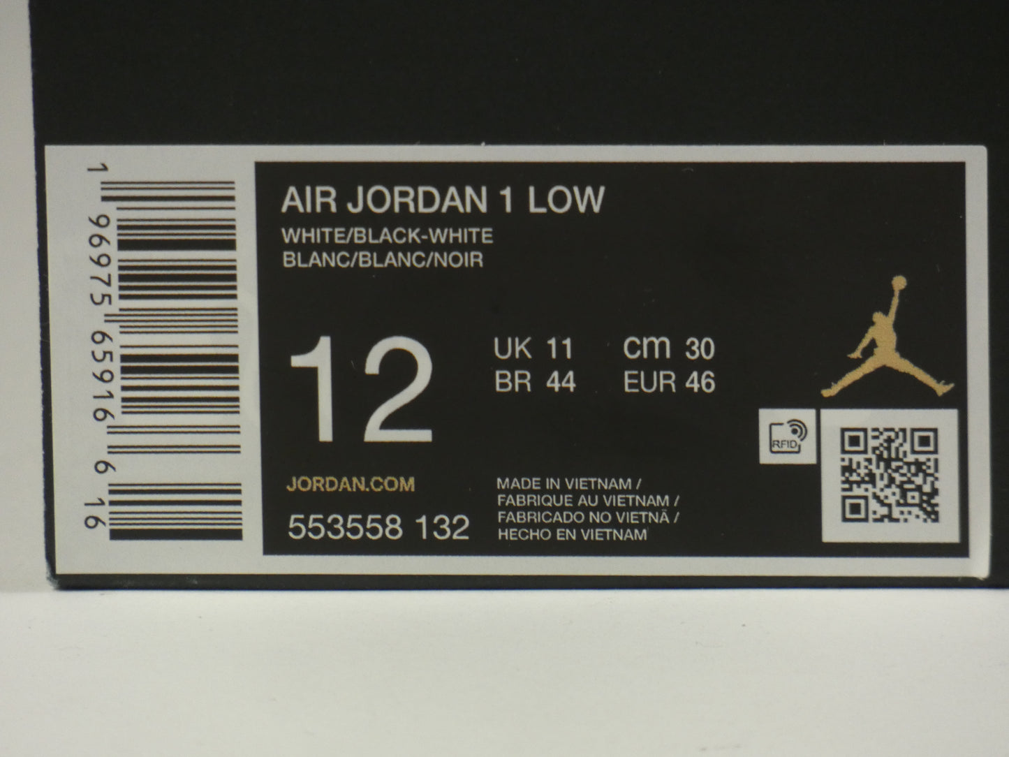 Air Jordan 1 Low White Black