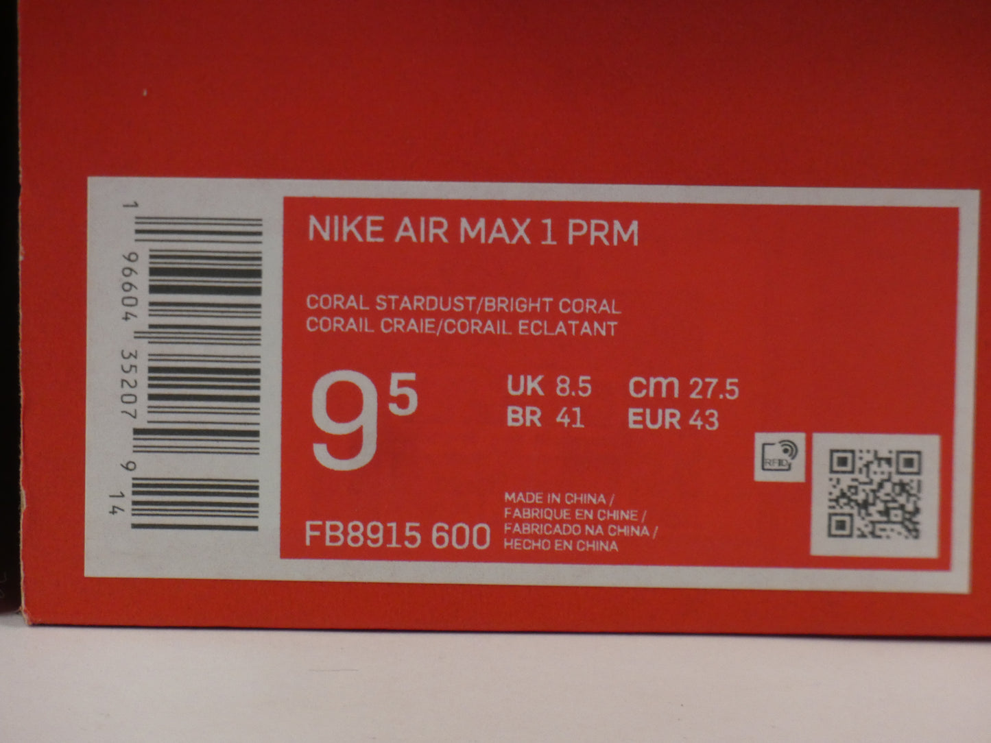Nike Air Max 1 Corduroy Coral