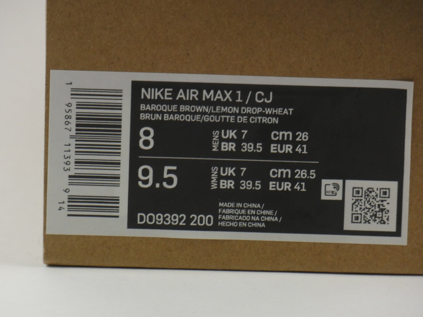 Nike Air Max 1 Travis Scott Baroque Brown