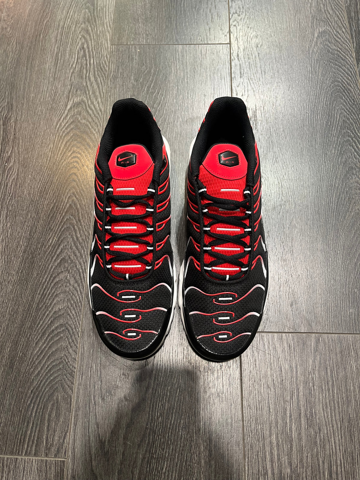 Nike Air Max Plus Black White University Red
