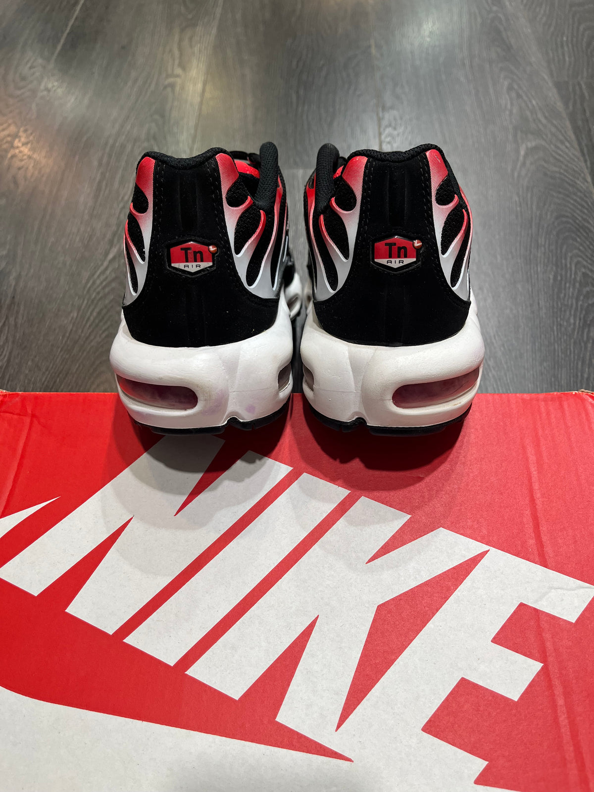 Nike Air Max Plus Black White University Red