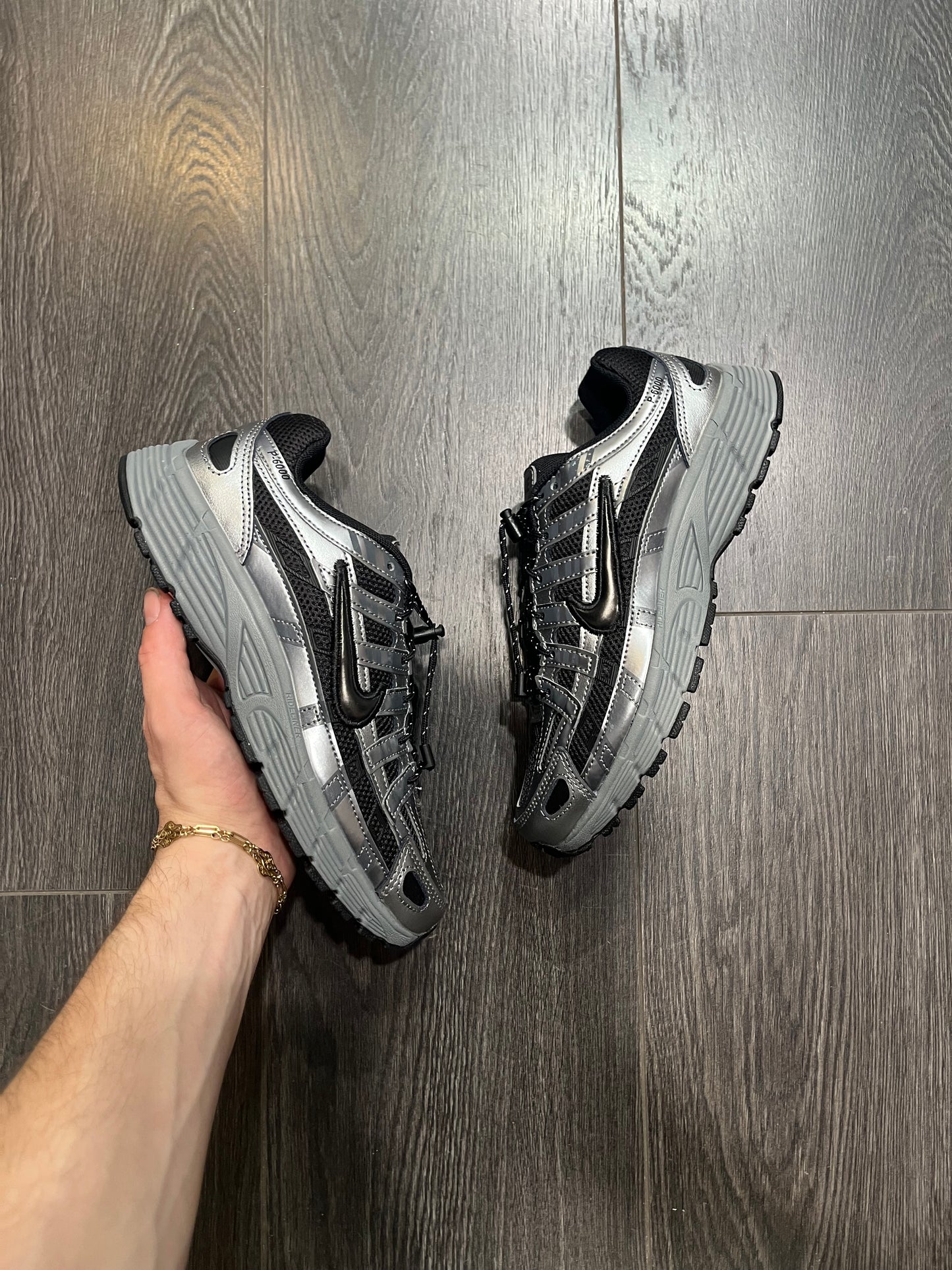 Nike P-6000 Metallic Black Silver