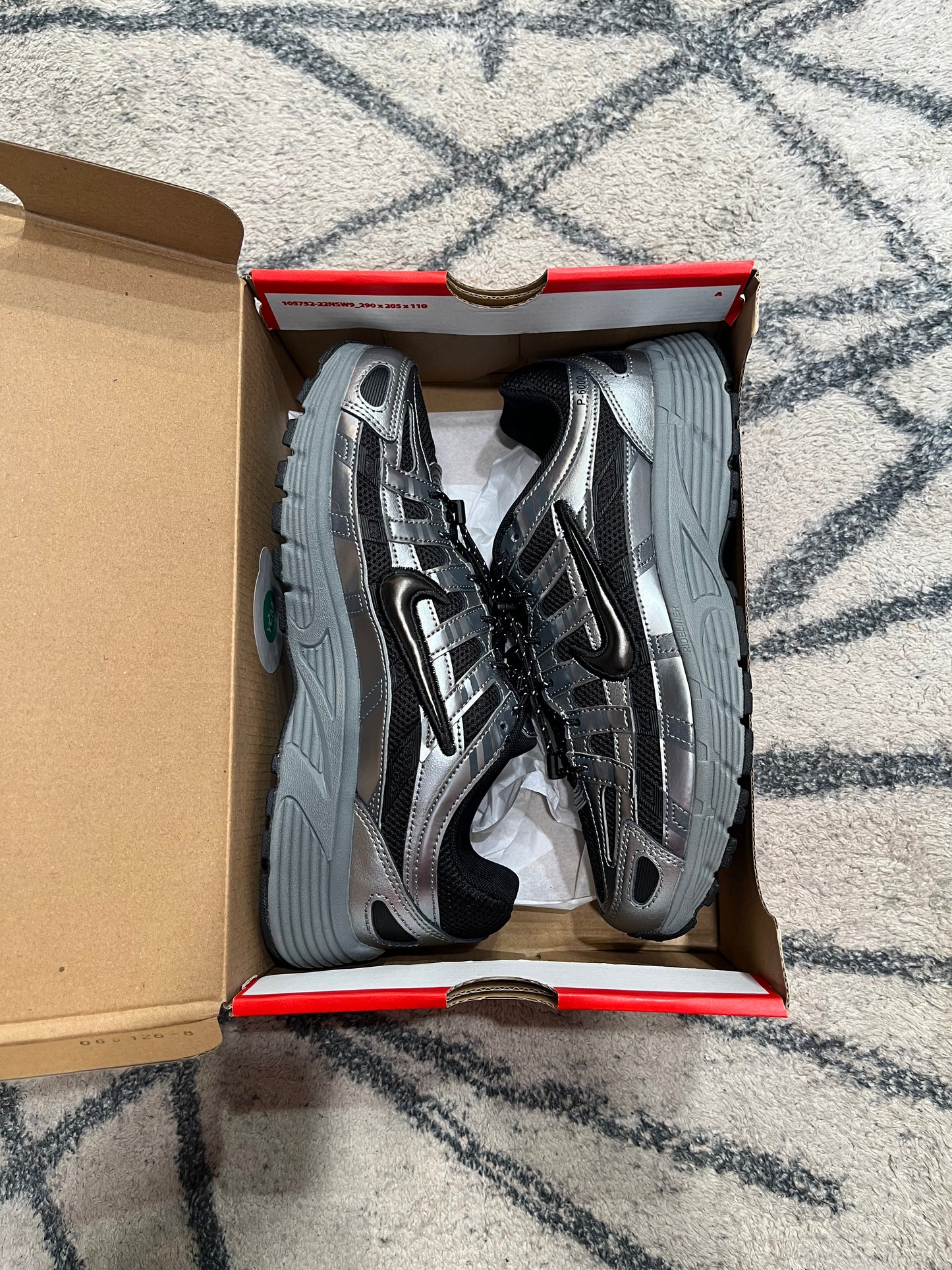 Nike P-6000 Metallic Black Silver