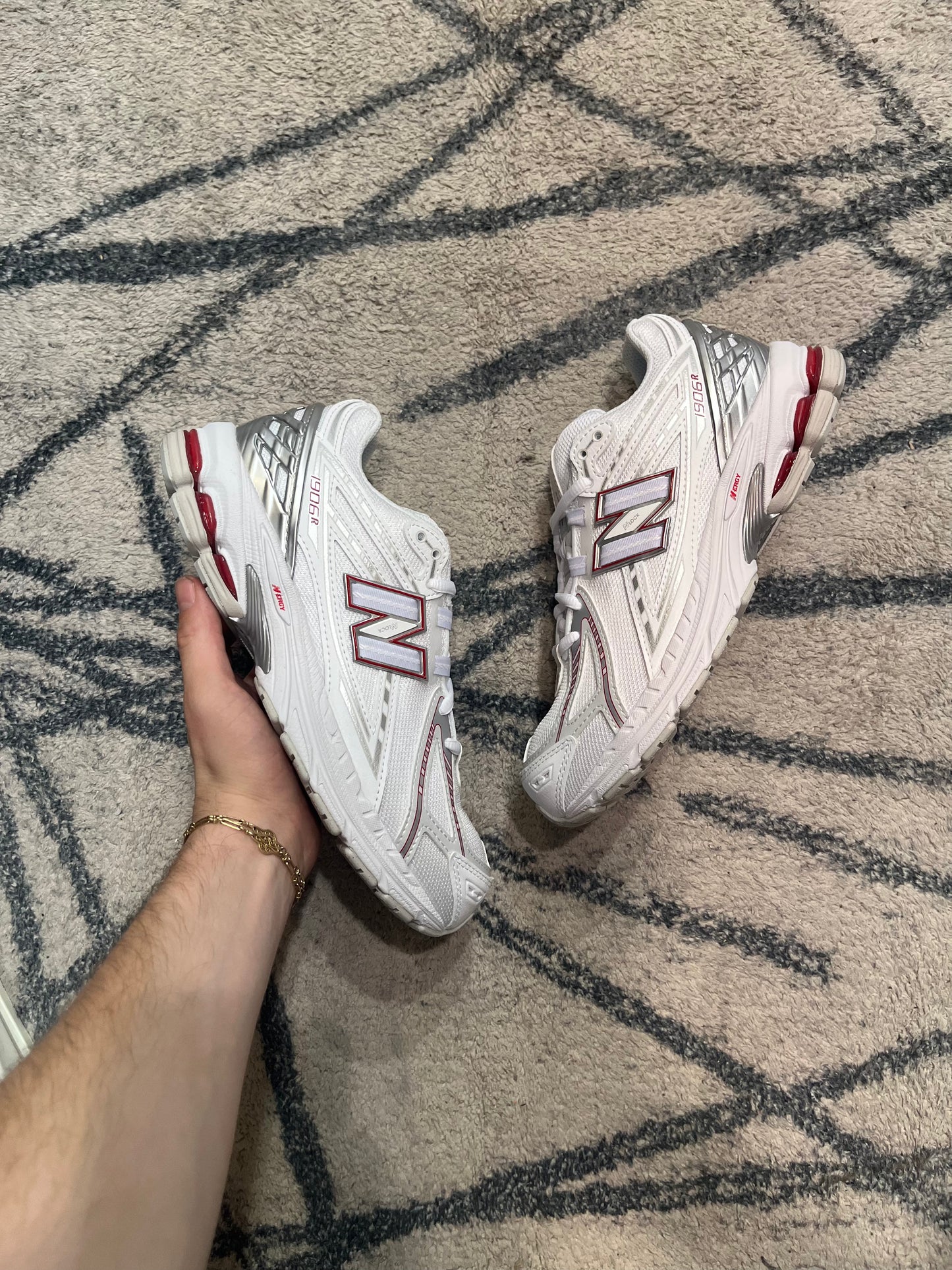 New Balance 1906 White Laser Red