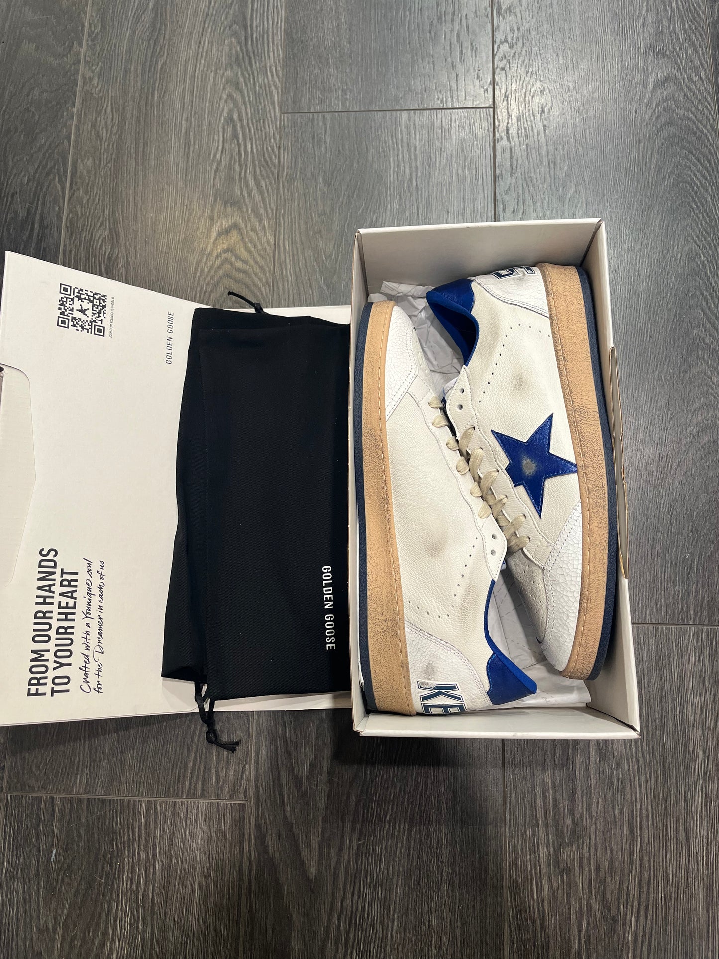 Golden Goose White Blue Star