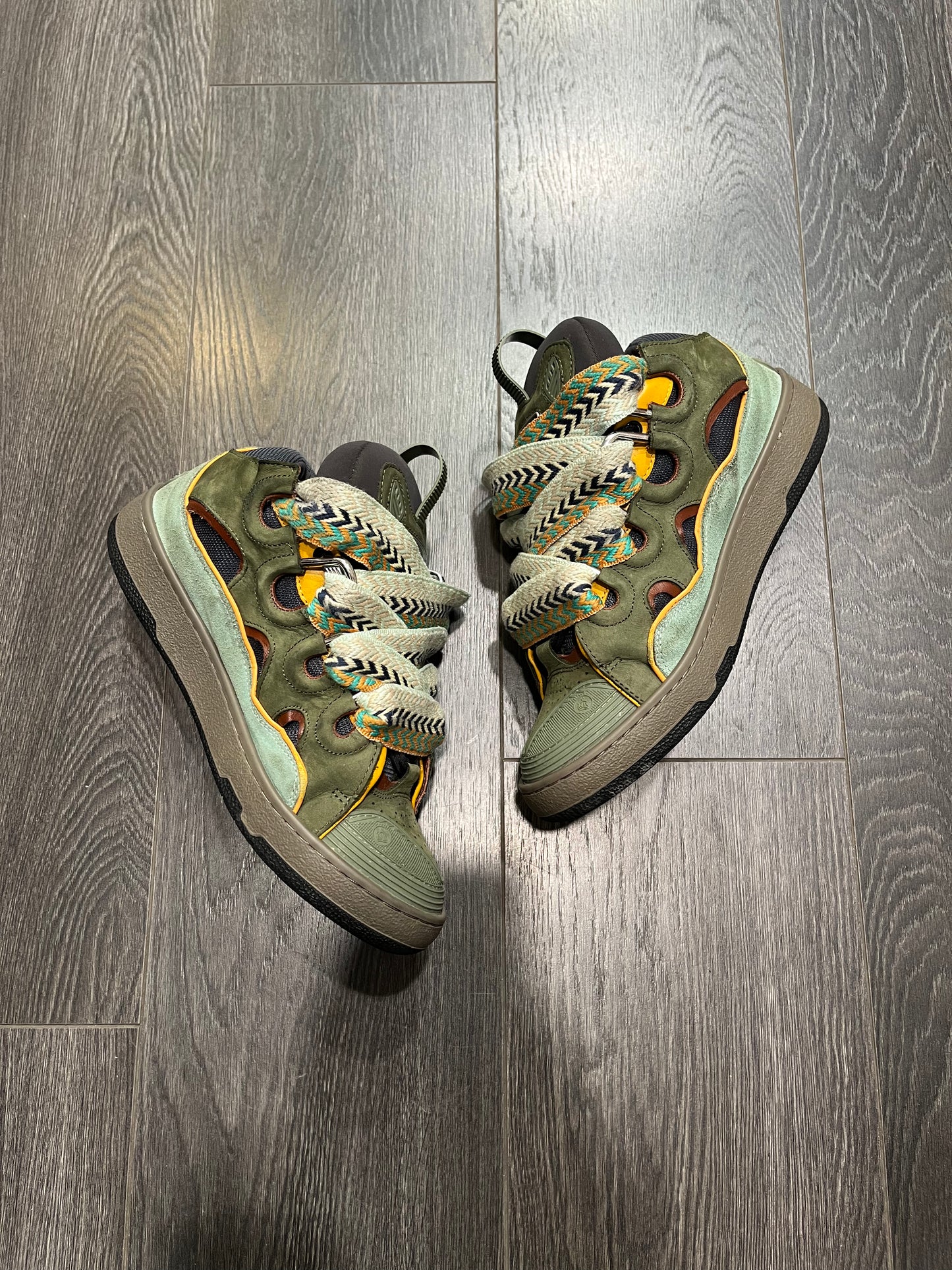 Lanvin Curb Olive And Tan