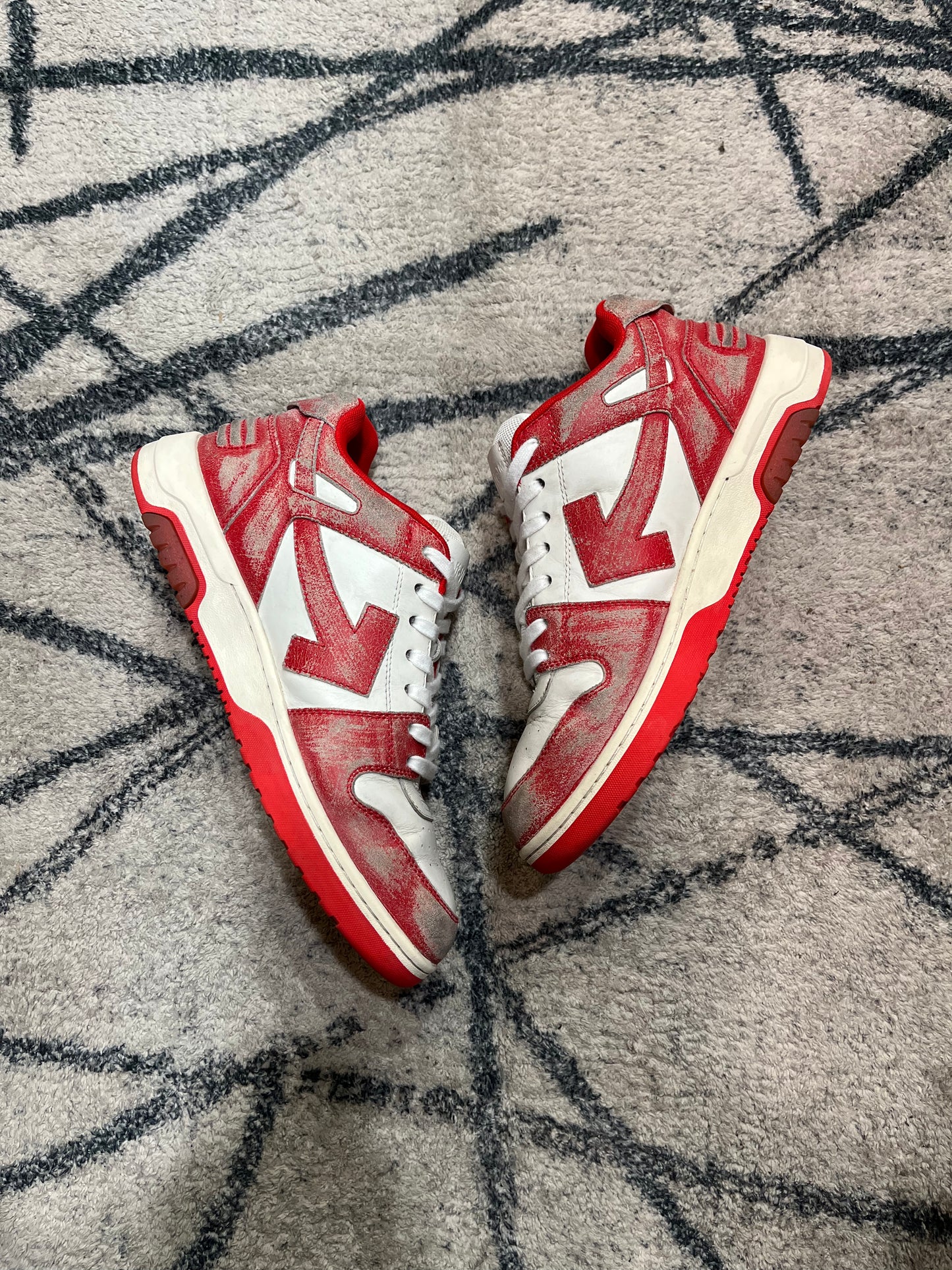 Off White OOO Red Low Tops