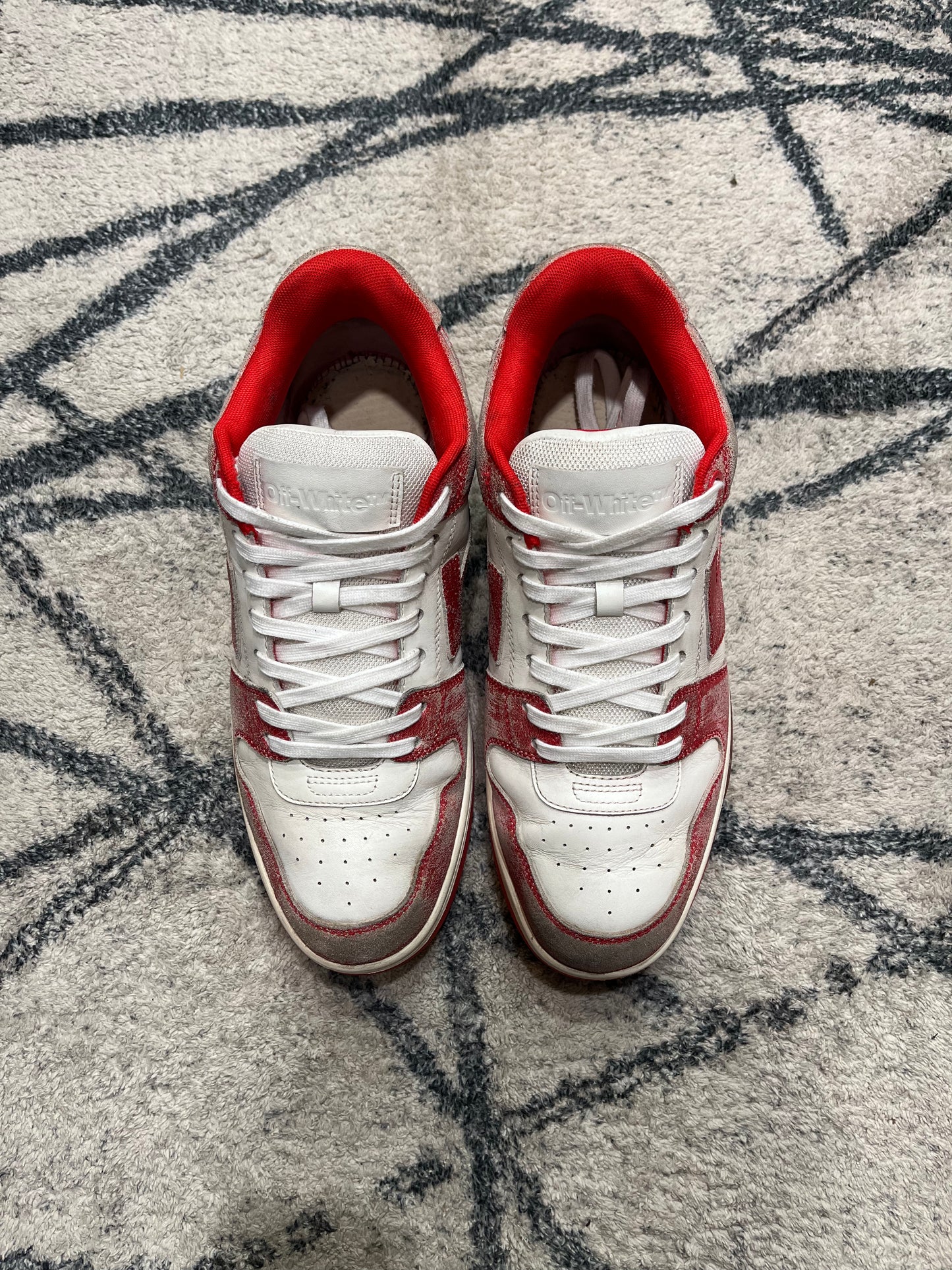 Off White OOO Red Low Tops