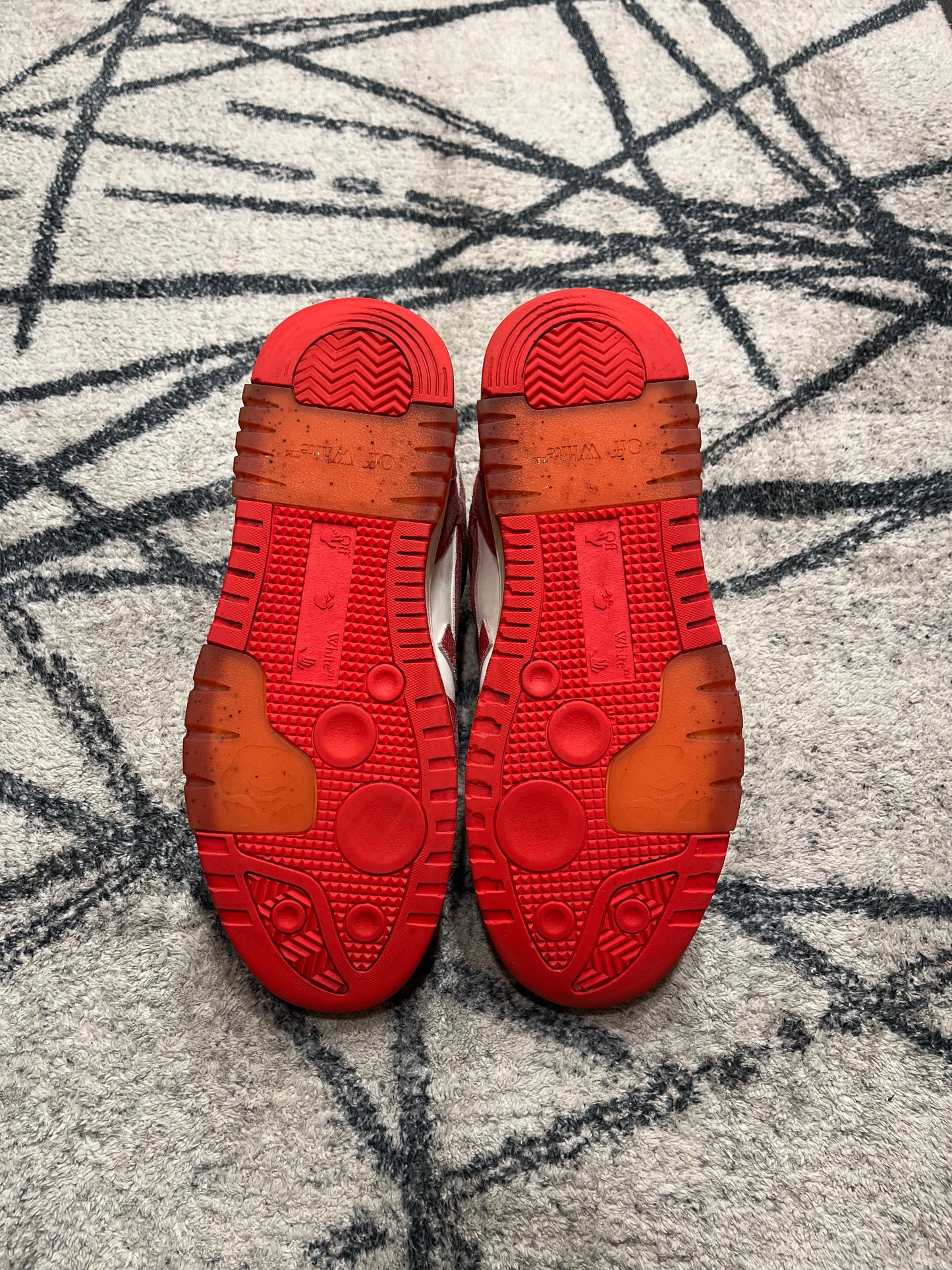 Off White OOO Red Low Tops