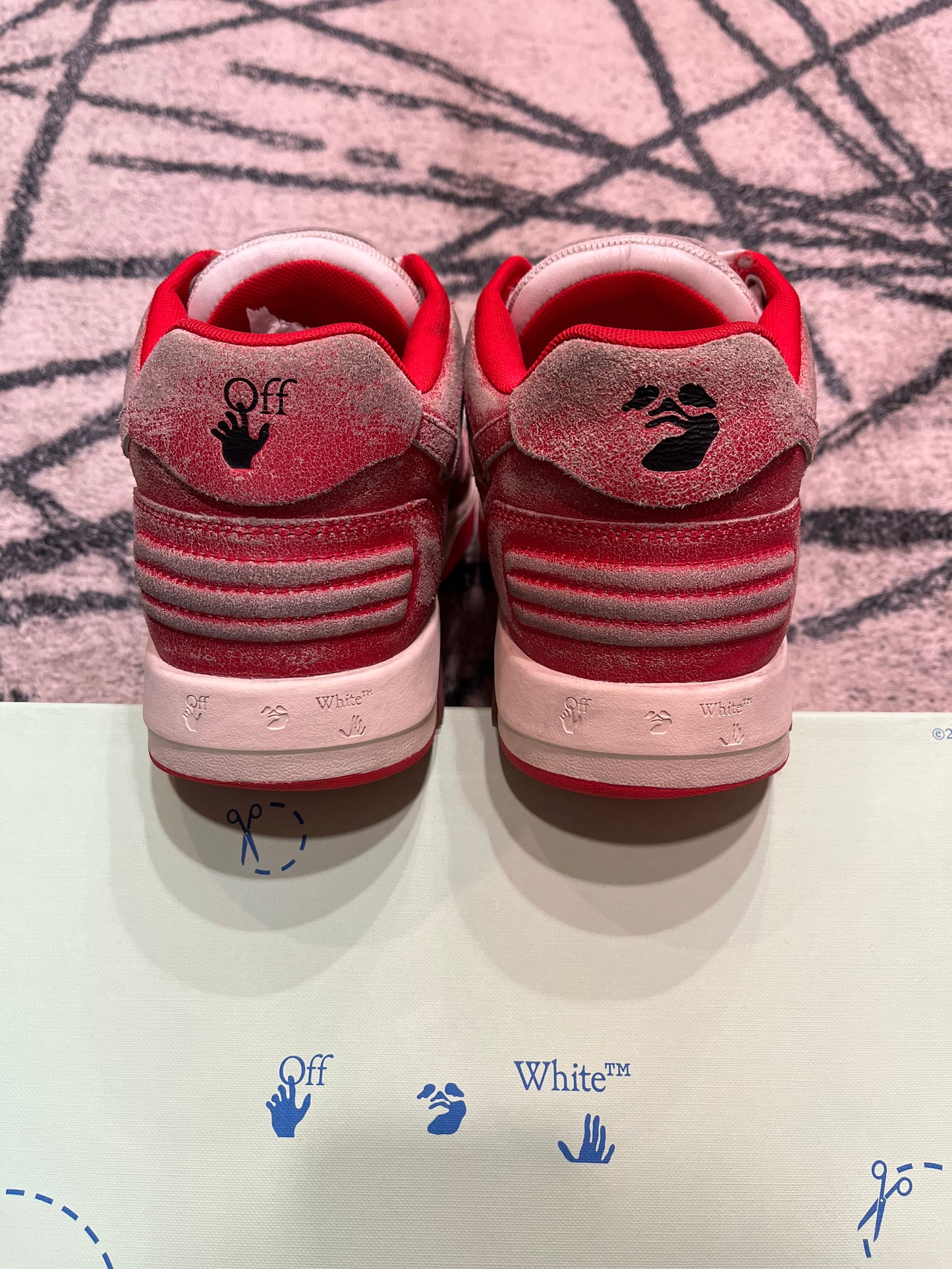 Off White OOO Red Low Tops