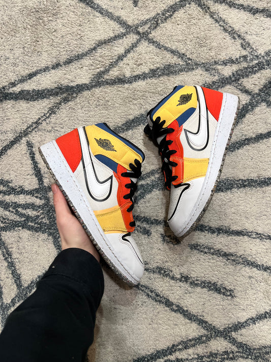 Air Jordan 1 Mid Multicolor Canvas