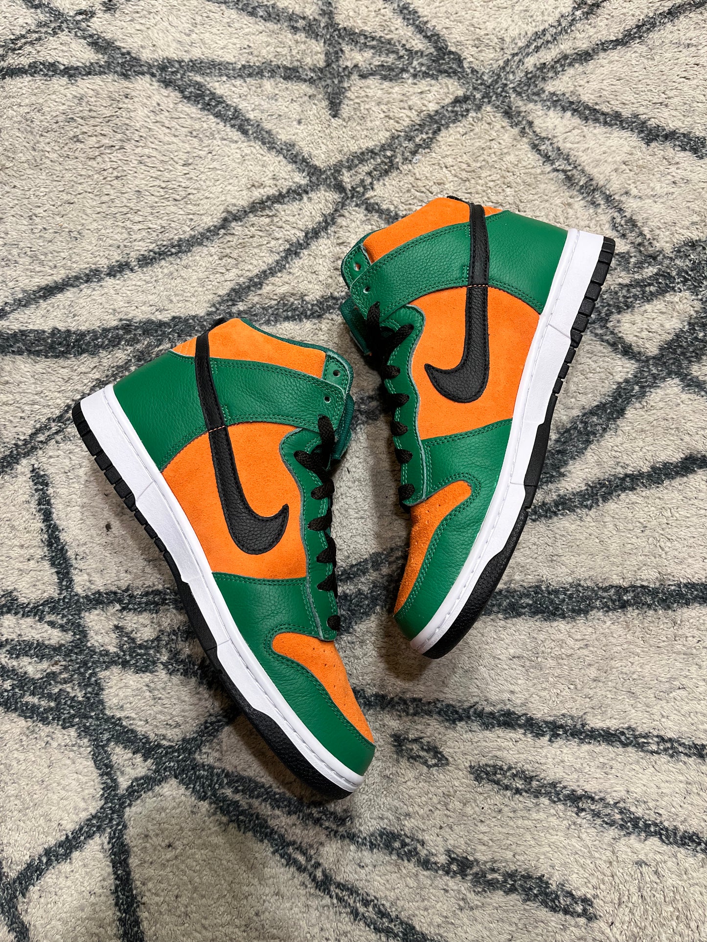 Nike Dunk High By You Green Orange