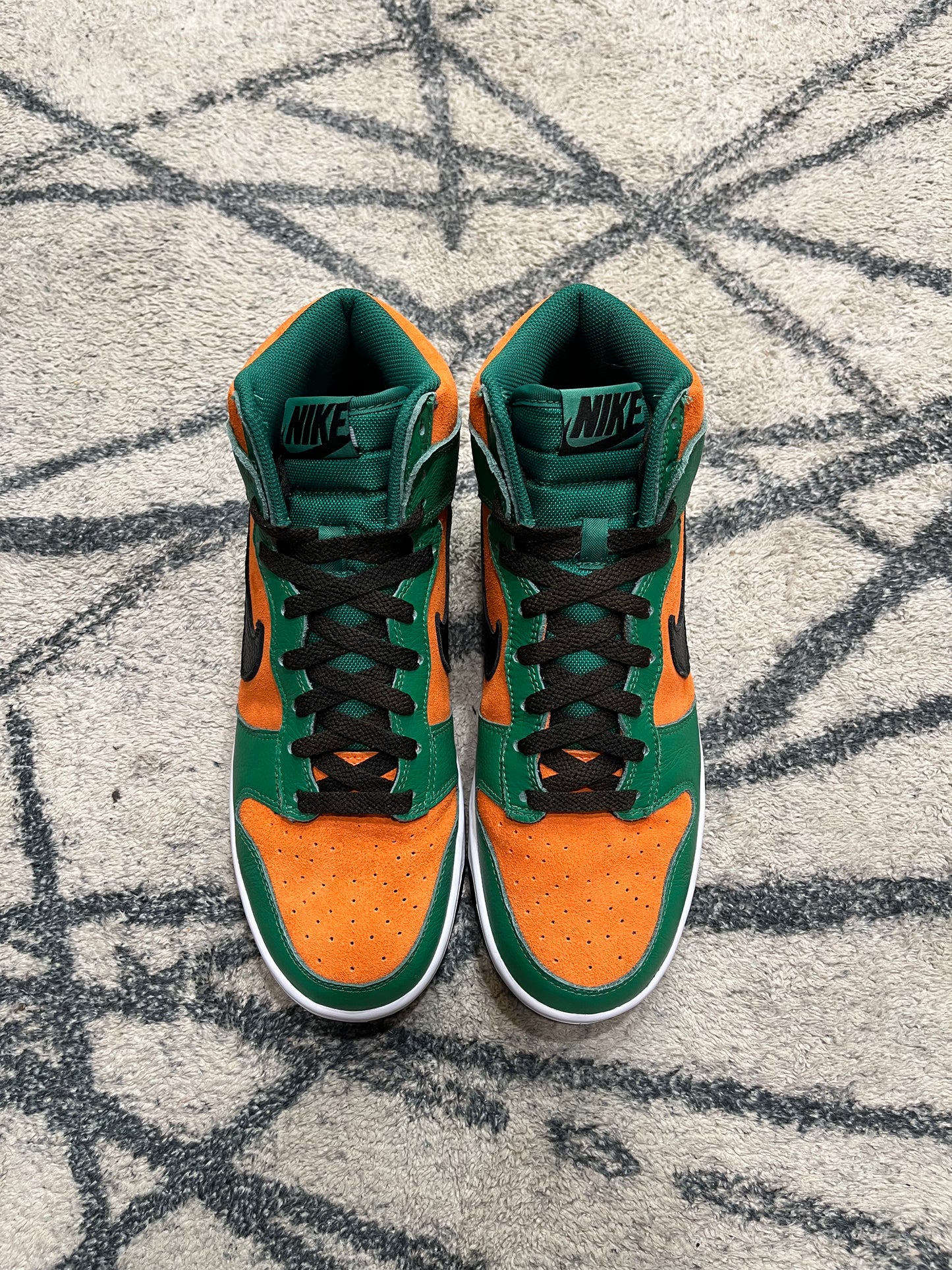 Nike Dunk High By You Green Orange