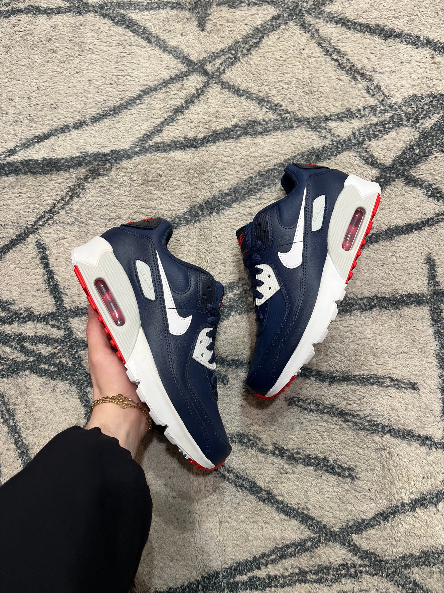 Nike Air Max 90 Leather Obsidian Track Red