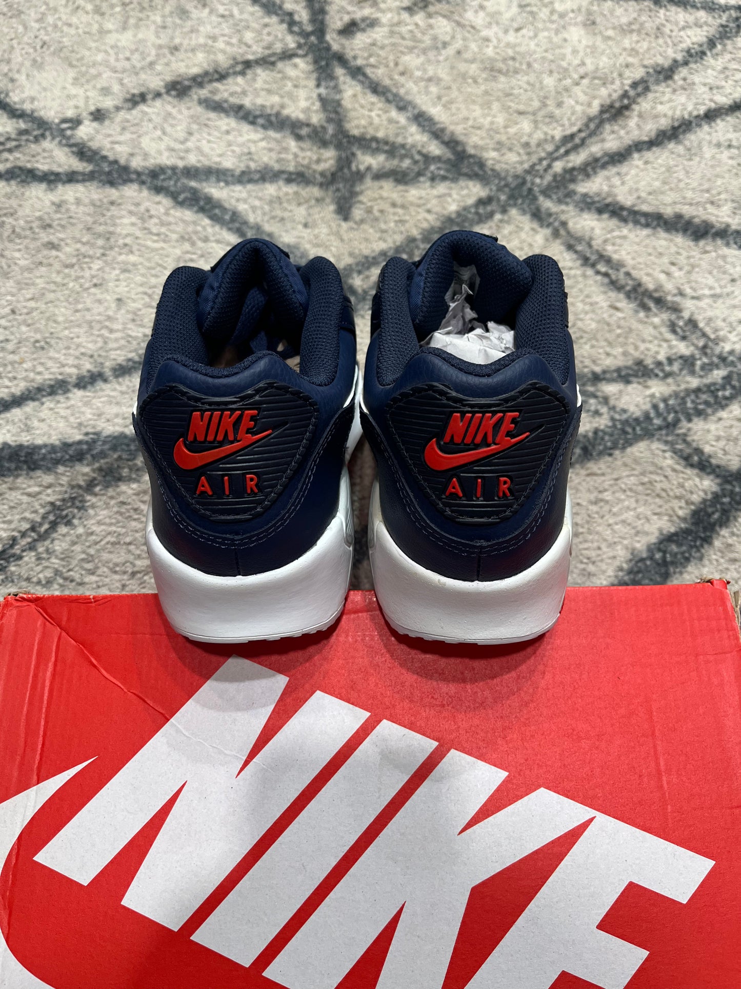 Nike Air Max 90 Leather Obsidian Track Red