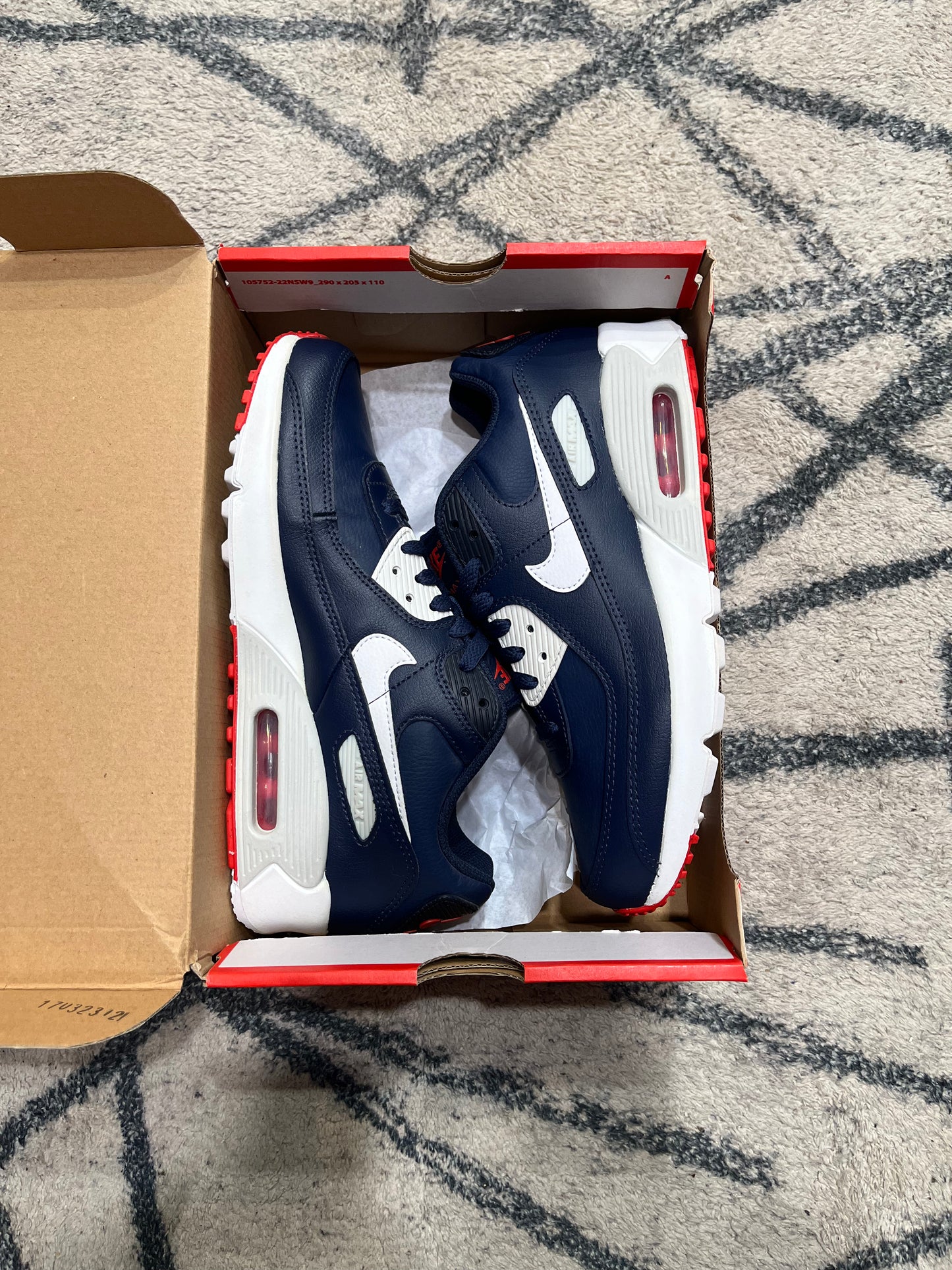 Nike Air Max 90 Leather Obsidian Track Red