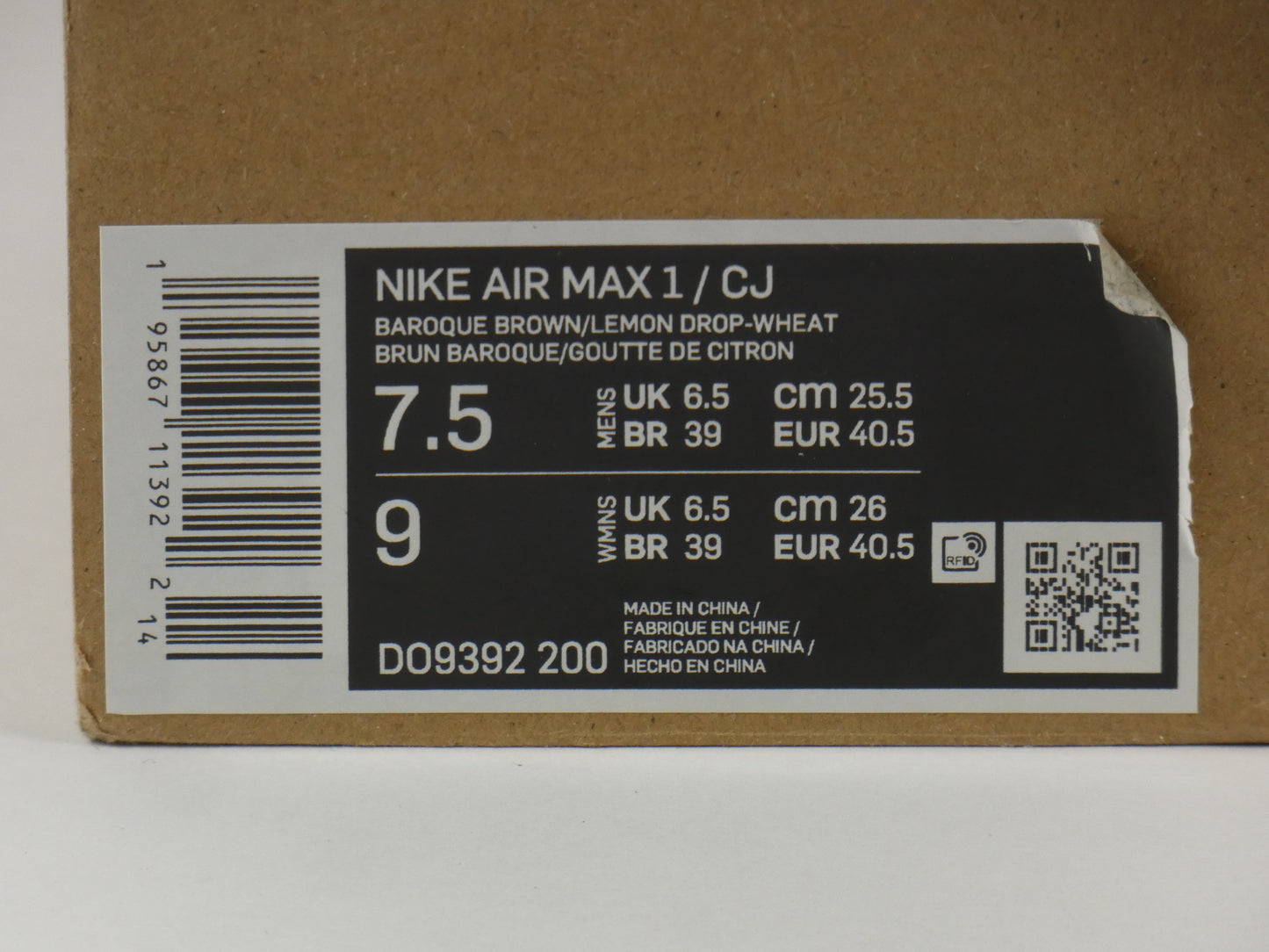 Nike Air Max 1 Travis Scott Baroque Brown